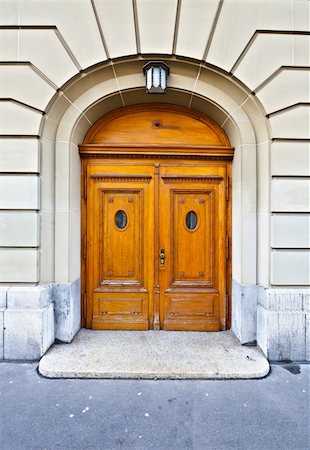 simsearch:400-04990381,k - Solid Wooden Door in the Swiss City Stock Photo - Budget Royalty-Free & Subscription, Code: 400-06140540