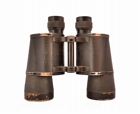 old vintage binoculars isolated on white Stock Photo - Budget Royalty-Free & Subscription, Code: 400-06140693