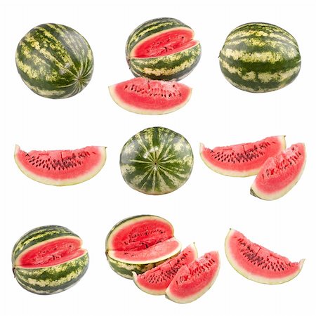 simsearch:400-04386768,k - Water melons isolated on white background. Stock Photo - Budget Royalty-Free & Subscription, Code: 400-06140920