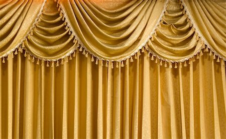Light Gold fabric Curtain for web page background Stock Photo - Budget Royalty-Free & Subscription, Code: 400-06140947