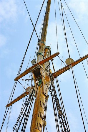 simsearch:400-04208691,k - Sailing tackles of an ancient sailing vessel Stock Photo - Budget Royalty-Free & Subscription, Code: 400-06141275
