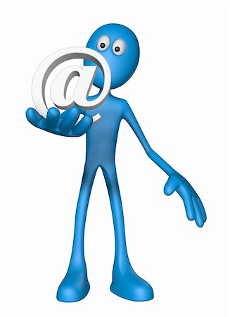 simsearch:400-04508643,k - blue guy is holding email alias - 3d illustration Stock Photo - Budget Royalty-Free & Subscription, Code: 400-06141507
