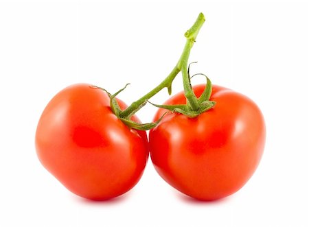 simsearch:400-04393672,k - Two tomatoes on the branch isolated over white background Stock Photo - Budget Royalty-Free & Subscription, Code: 400-06141666