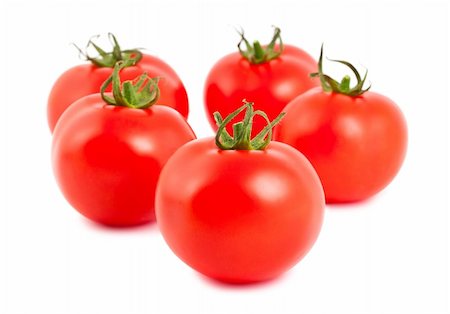 simsearch:400-04393672,k - Five ripe red tomatoes isolated on white background Stock Photo - Budget Royalty-Free & Subscription, Code: 400-06142117