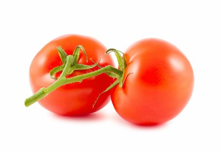 simsearch:400-04393672,k - Two tomatoes on the branch isolated over white background Stock Photo - Budget Royalty-Free & Subscription, Code: 400-06142342