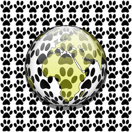 simsearch:400-06392340,k - Illustration of protection of animals in the world on a white background. Stock Photo - Budget Royalty-Free & Subscription, Code: 400-06142681