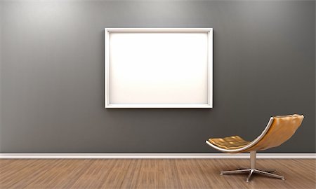 simsearch:400-06091866,k - Illustration of a room with an orange armchair and a picture Stock Photo - Budget Royalty-Free & Subscription, Code: 400-06174175