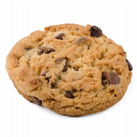 simsearch:614-06537664,k - Chocolate Chip Cookie isolated on White background. Stock Photo - Budget Royalty-Free & Subscription, Code: 400-06174785
