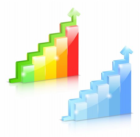 simsearch:400-04370567,k - Growing bar graphs with arrow, vector eps10 illustration Stock Photo - Budget Royalty-Free & Subscription, Code: 400-06174922