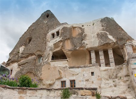 famous sandstone landscapes - Fairy Chimneys - Cave houses in Cappadocia Stock Photo - Budget Royalty-Free & Subscription, Code: 400-06176416