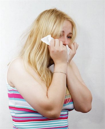 plump - cold blonde girl with the handkerchief on a white background Stock Photo - Budget Royalty-Free & Subscription, Code: 400-06176981