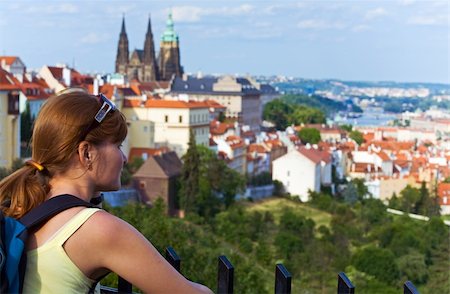 simsearch:400-05732427,k - Stare Mesto (Old Town) view, Prague, Czech Republic and woman Stock Photo - Budget Royalty-Free & Subscription, Code: 400-06177037