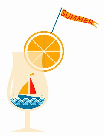 simsearch:400-05944023,k - vector sailboat floating in glass on white background, Adobe Illustrator 8 format Stock Photo - Budget Royalty-Free & Subscription, Code: 400-06177260