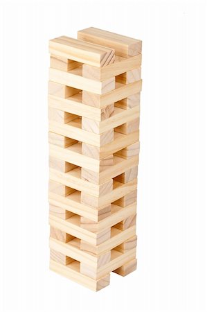 simsearch:400-06097126,k - Wooden blocks tower isolated on white background Stock Photo - Budget Royalty-Free & Subscription, Code: 400-06178285