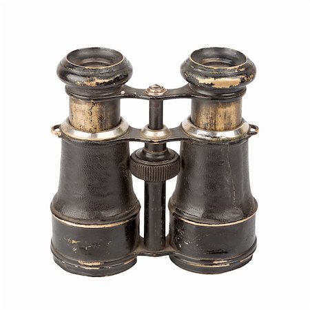 Vintage binoculars isolated on white background Stock Photo - Budget Royalty-Free & Subscription, Code: 400-06178286