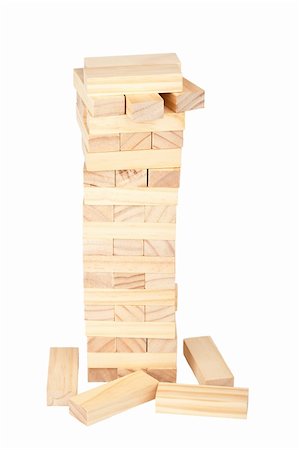 shape toys - Collapsed wooden blocks tower isolated on white background Stock Photo - Budget Royalty-Free & Subscription, Code: 400-06178283