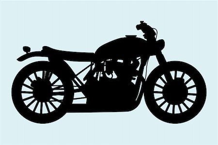 Motorcycles vector illustration in black on a blue background Stock Photo - Budget Royalty-Free & Subscription, Code: 400-06179746