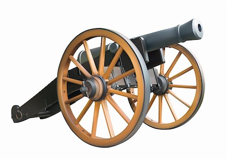 Old artillery cannon over white background Stock Photo - Budget Royalty-Free & Subscription, Code: 400-06170520