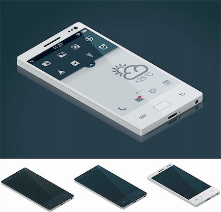 simsearch:400-06632132,k - Detailed isometric smartphone. Can be used as app interface demo background Stock Photo - Budget Royalty-Free & Subscription, Code: 400-06170724