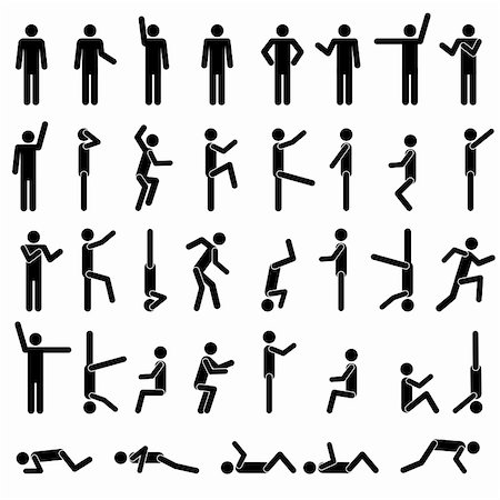people elements for design - People in different poses vector. Icon Sign Symbol Pictogram Stock Photo - Budget Royalty-Free & Subscription, Code: 400-06171003