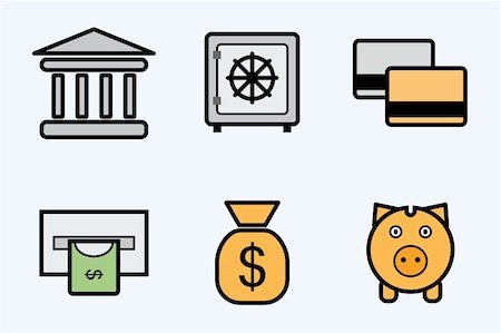 finance and bank icons - vector icon set Stock Photo - Budget Royalty-Free & Subscription, Code: 400-06171148