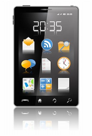 simsearch:400-06632132,k - Black Modern Mobile Phone, vector eps10 illustration Stock Photo - Budget Royalty-Free & Subscription, Code: 400-06171216