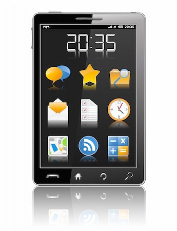 simsearch:400-06632132,k - Mobile phone with icon on the screen, vector eps10 illustratuion Stock Photo - Budget Royalty-Free & Subscription, Code: 400-06171293