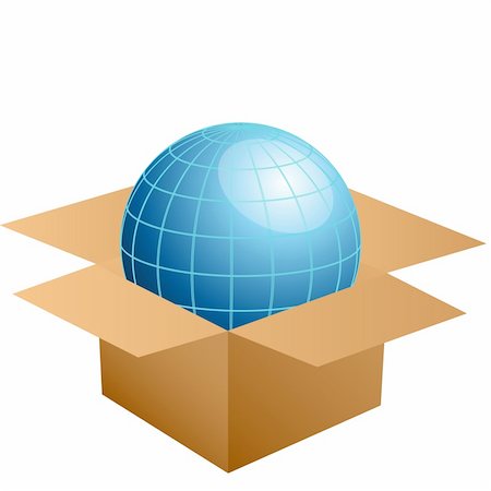 simsearch:400-06737278,k - globe in cardboard box. Also available as a Vector in Adobe illustrator EPS format, compressed in a zip file. The vector version be scaled to any size without loss of quality. Stock Photo - Budget Royalty-Free & Subscription, Code: 400-06171704