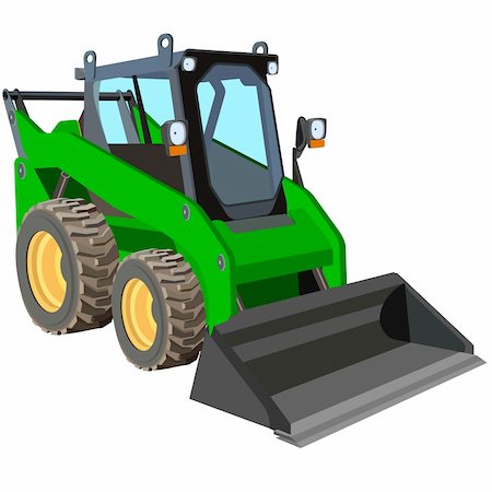 simsearch:400-08791419,k - The green truck with a scraper to lift cargo. Stock Photo - Budget Royalty-Free & Subscription, Code: 400-06171843