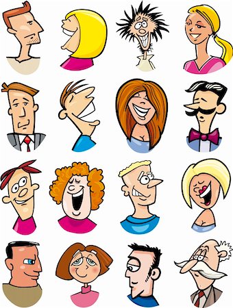 simsearch:400-04790516,k - cartoon illustration of different people characters and emotions Stock Photo - Budget Royalty-Free & Subscription, Code: 400-06171970
