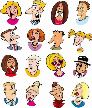 simsearch:400-04790516,k - cartoon illustration of different people characters and emotions Stock Photo - Budget Royalty-Free & Subscription, Code: 400-06171972