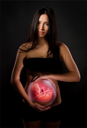 body painting of a pregnant woman and the fetus Photographie de stock - Aubaine LD & Abonnement, Code: 400-06172016