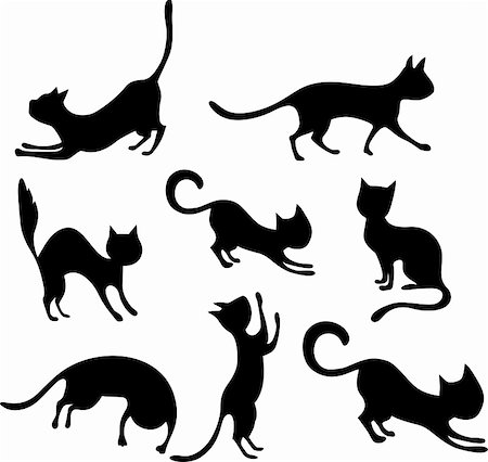 vector illustration of a cute cat set Stock Photo - Budget Royalty-Free & Subscription, Code: 400-06172168