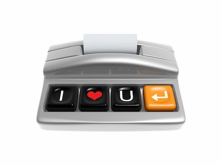 simsearch:400-05708287,k - silver cash register with love keypad isolated on white background Stock Photo - Budget Royalty-Free & Subscription, Code: 400-06172336