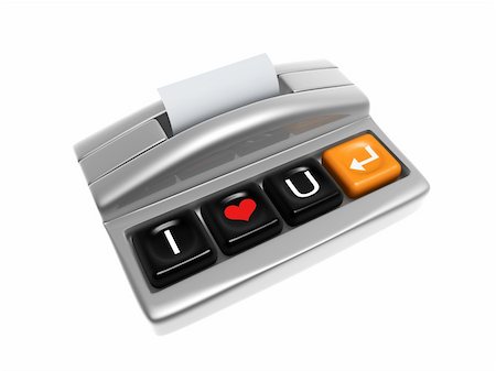 simsearch:400-05708287,k - silver cash register with love keypad isolated on white background Stock Photo - Budget Royalty-Free & Subscription, Code: 400-06172337