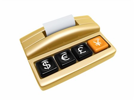 simsearch:400-05708287,k - golden cash register isolated on white background Stock Photo - Budget Royalty-Free & Subscription, Code: 400-06172340