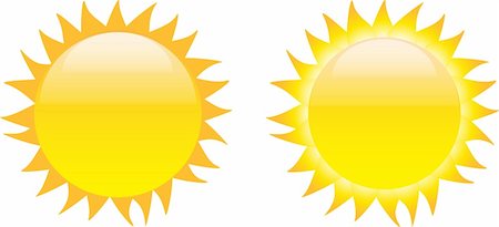 Set of glossy sun images isolated on white background. Vector illustration Stock Photo - Budget Royalty-Free & Subscription, Code: 400-06172913