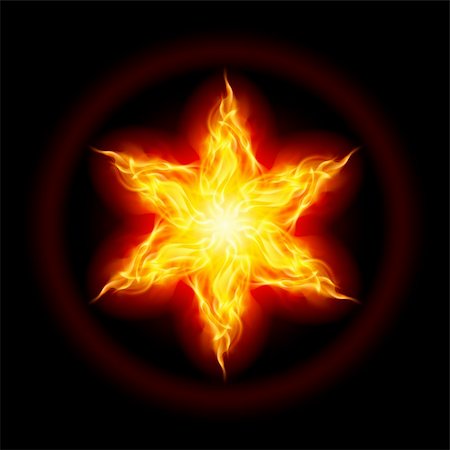 simsearch:400-06069214,k - Abstract Fire star. The form of the second. Illustration on black background Foto de stock - Super Valor sin royalties y Suscripción, Código: 400-06173924