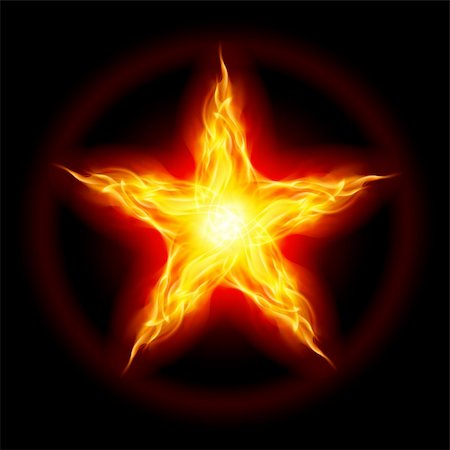 simsearch:400-06069214,k - Abstract Fire star. The form of the third. Illustration on black background Foto de stock - Super Valor sin royalties y Suscripción, Código: 400-06173923