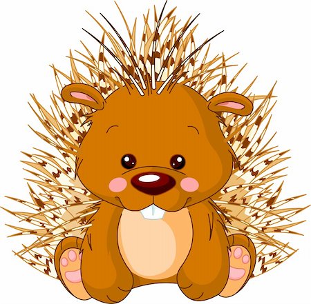 simsearch:400-05888197,k - Fun zoo. Illustration of cute Porcupine Stock Photo - Budget Royalty-Free & Subscription, Code: 400-06180112