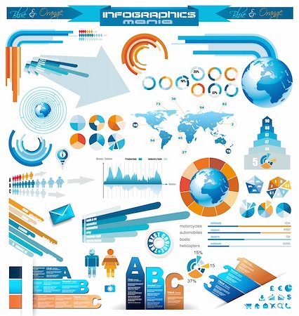 earth with arrows - Premium infographics master collection: graphs, histograms, arrows, chart, 3D globe, icons and a lot of related design elements. Stock Photo - Budget Royalty-Free & Subscription, Code: 400-06199557