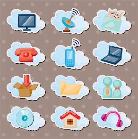 server connection icon - cloud web stickers Stock Photo - Budget Royalty-Free & Subscription, Code: 400-06199589