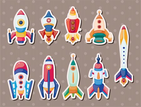 rocket stickers Stock Photo - Budget Royalty-Free & Subscription, Code: 400-06199593
