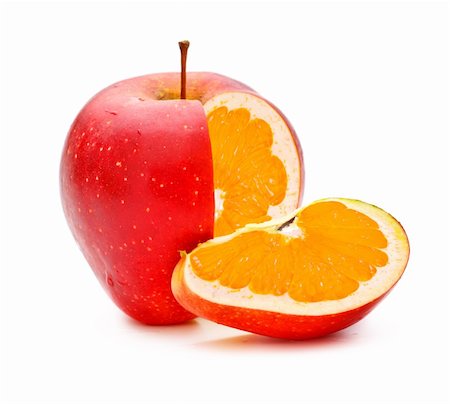 red apple with orange fillings, genetically modified organism Stock Photo - Budget Royalty-Free & Subscription, Code: 400-06204354