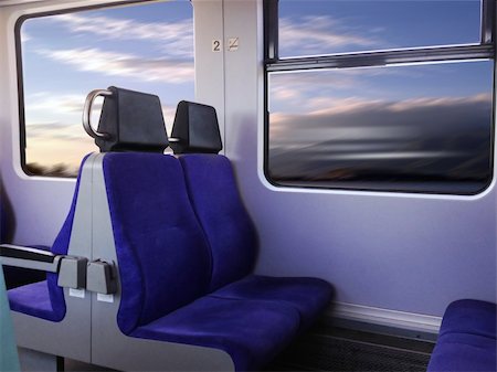 empty train station - train interior with empty seats Stock Photo - Budget Royalty-Free & Subscription, Code: 400-06205250