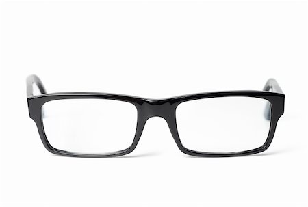 Classic black eye glasses front, isolated on white background Stock Photo - Budget Royalty-Free & Subscription, Code: 400-06205449