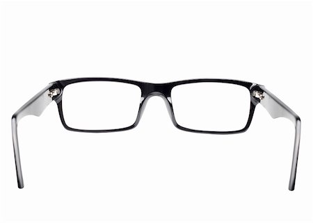 simsearch:400-07774329,k - Classic black frame eye glasses seen from back view Stock Photo - Budget Royalty-Free & Subscription, Code: 400-06205452