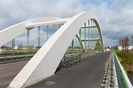 reinforcement - concrete white arch bridge in Enschede, Netherlands Stock Photo - Budget Royalty-Free & Subscription, Code: 400-06205477