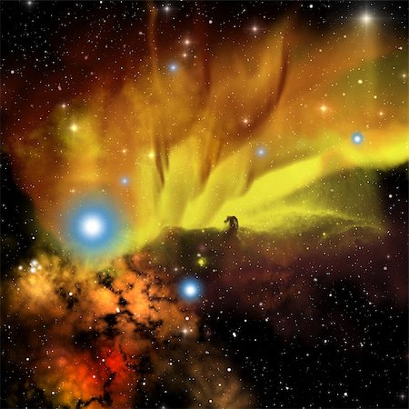 stellar - The Horsehead Nebula is a dark nebula in the Orion constellation. It is the most identifiable nebula from Earth because of its swirling gases in the form of a horses head. Stock Photo - Budget Royalty-Free & Subscription, Code: 400-06205523