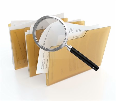portfolio - 3D illustration of folder with files and magnifying glass. Files search Stock Photo - Budget Royalty-Free & Subscription, Code: 400-06205792
